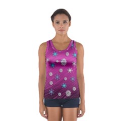 Snowflakes 3d Random Overlay Sport Tank Top  by BangZart