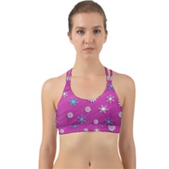 Snowflakes 3d Random Overlay Back Web Sports Bra