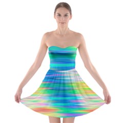 Wave Rainbow Bright Texture Strapless Bra Top Dress by BangZart