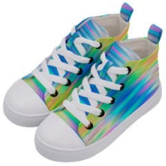 Wave Rainbow Bright Texture Kid s Mid-top Canvas Sneakers