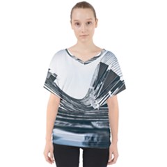 Architecture Modern Skyscraper V-neck Dolman Drape Top