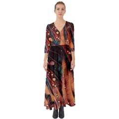 Abstract Wallpaper Images Button Up Boho Maxi Dress