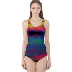 Watercolour Color Background One Piece Swimsuit by BangZart