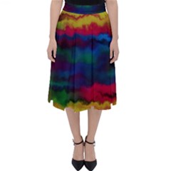 Watercolour Color Background Folding Skater Skirt