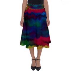 Watercolour Color Background Perfect Length Midi Skirt