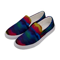 Watercolour Color Background Women s Canvas Slip Ons