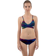 Watercolour Color Background Wrap Around Bikini Set