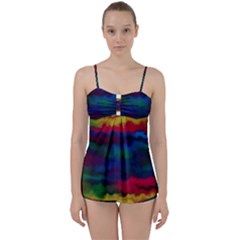 Watercolour Color Background Babydoll Tankini Set by BangZart