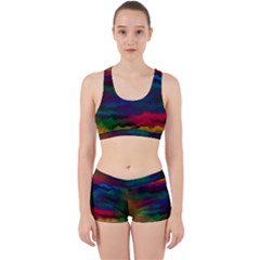 Watercolour Color Background Work It Out Sports Bra Set