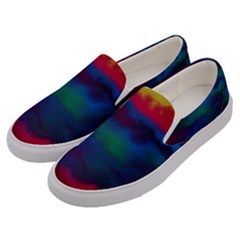 Watercolour Color Background Men s Canvas Slip Ons