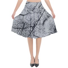 Abstract Background Texture Grey Flared Midi Skirt