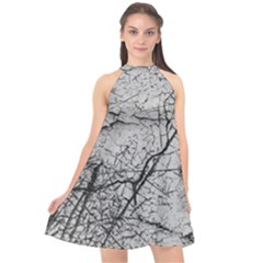 Abstract Background Texture Grey Halter Neckline Chiffon Dress  by BangZart