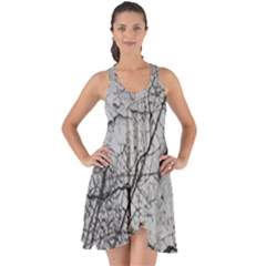 Abstract Background Texture Grey Show Some Back Chiffon Dress