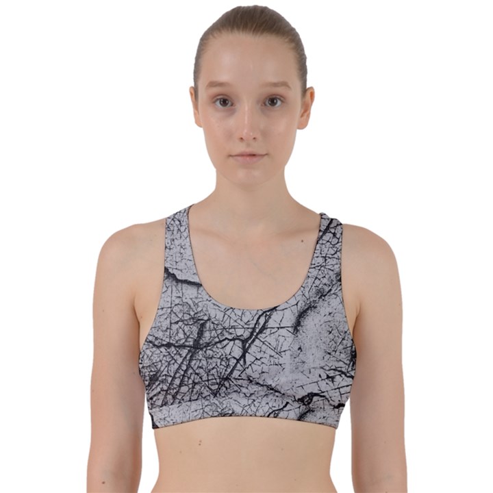 Abstract Background Texture Grey Back Weave Sports Bra