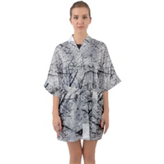 Abstract Background Texture Grey Quarter Sleeve Kimono Robe by BangZart