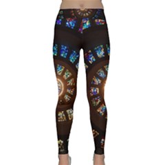 Stained Glass Spiral Circle Pattern Classic Yoga Leggings by BangZart