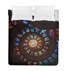 Stained Glass Spiral Circle Pattern Duvet Cover Double Side (full/ Double Size) by BangZart