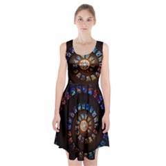 Stained Glass Spiral Circle Pattern Racerback Midi Dress by BangZart