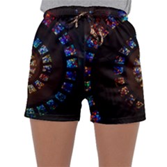 Stained Glass Spiral Circle Pattern Sleepwear Shorts