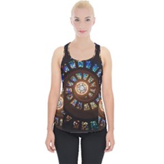 Stained Glass Spiral Circle Pattern Piece Up Tank Top