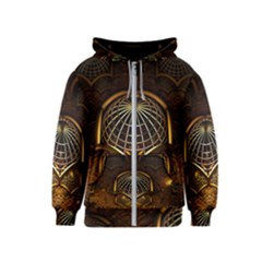 Fractal 3d Render Design Backdrop Kids  Zipper Hoodie by BangZart