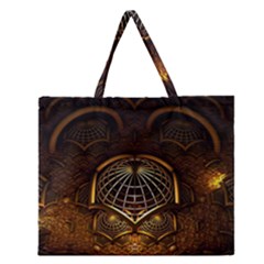 Fractal 3d Render Design Backdrop Zipper Large Tote Bag by BangZart