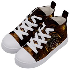 Fractal 3d Render Design Backdrop Kid s Mid-top Canvas Sneakers