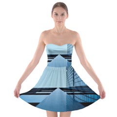 Architecture Modern Building Facade Strapless Bra Top Dress by BangZart