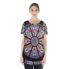 Church Window Window Rosette Skirt Hem Sports Top