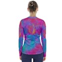 Abstract Fantastic Fractal Gradient V-Neck Long Sleeve Top View2