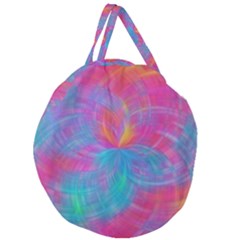 Abstract Fantastic Fractal Gradient Giant Round Zipper Tote by BangZart