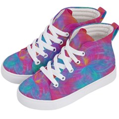 Abstract Fantastic Fractal Gradient Kid s Hi-top Skate Sneakers by BangZart