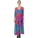 Abstract Fantastic Fractal Gradient Button Up Boho Maxi Dress View1