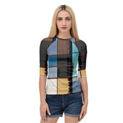 Glass Facade Colorful Architecture Quarter Sleeve Raglan Tee