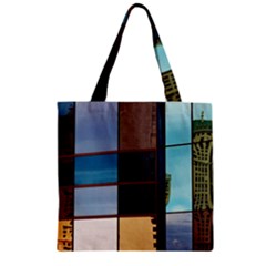 Glass Facade Colorful Architecture Zipper Grocery Tote Bag by BangZart