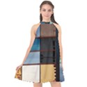 Glass Facade Colorful Architecture Halter Neckline Chiffon Dress  View1