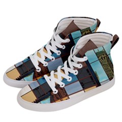 Glass Facade Colorful Architecture Men s Hi-top Skate Sneakers by BangZart