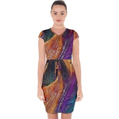 Graphics Imagination The Background Capsleeve Drawstring Dress 