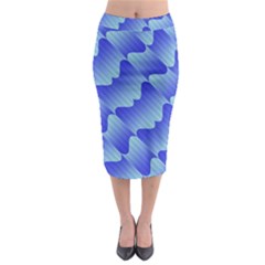 Gradient Blue Pinstripes Lines Midi Pencil Skirt by BangZart