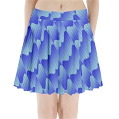 Gradient Blue Pinstripes Lines Pleated Mini Skirt by BangZart