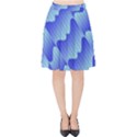 Gradient Blue Pinstripes Lines Velvet High Waist Skirt View1