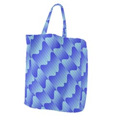 Gradient Blue Pinstripes Lines Giant Grocery Zipper Tote