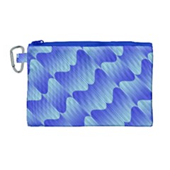 Gradient Blue Pinstripes Lines Canvas Cosmetic Bag (large)