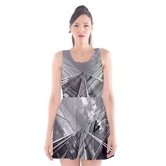 Architecture Skyscraper Scoop Neck Skater Dress by BangZart