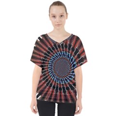 The Fourth Dimension Fractal Noise V-neck Dolman Drape Top