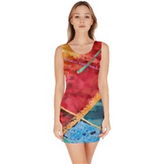 Painting Watercolor Wax Stains Red Bodycon Dress by BangZart