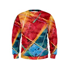 Painting Watercolor Wax Stains Red Kids  Sweatshirt