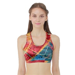 Painting Watercolor Wax Stains Red Sports Bra With Border by BangZart