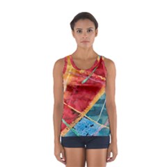 Painting Watercolor Wax Stains Red Sport Tank Top  by BangZart