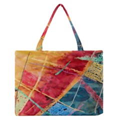 Painting Watercolor Wax Stains Red Zipper Medium Tote Bag by BangZart